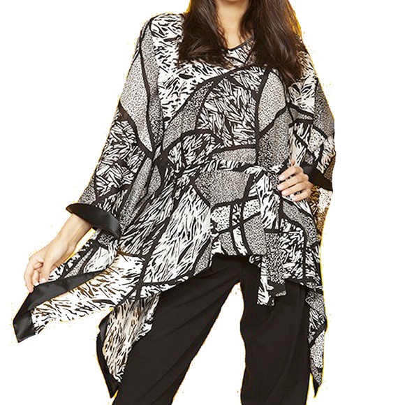 PARTY BELTED TUNIC ASYMMETRICAL MADE IN EUROPE - Picture 1 of 1